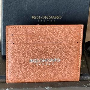 Bolongaro Trevor classic grain leather logo slim minimalist card wallet brown